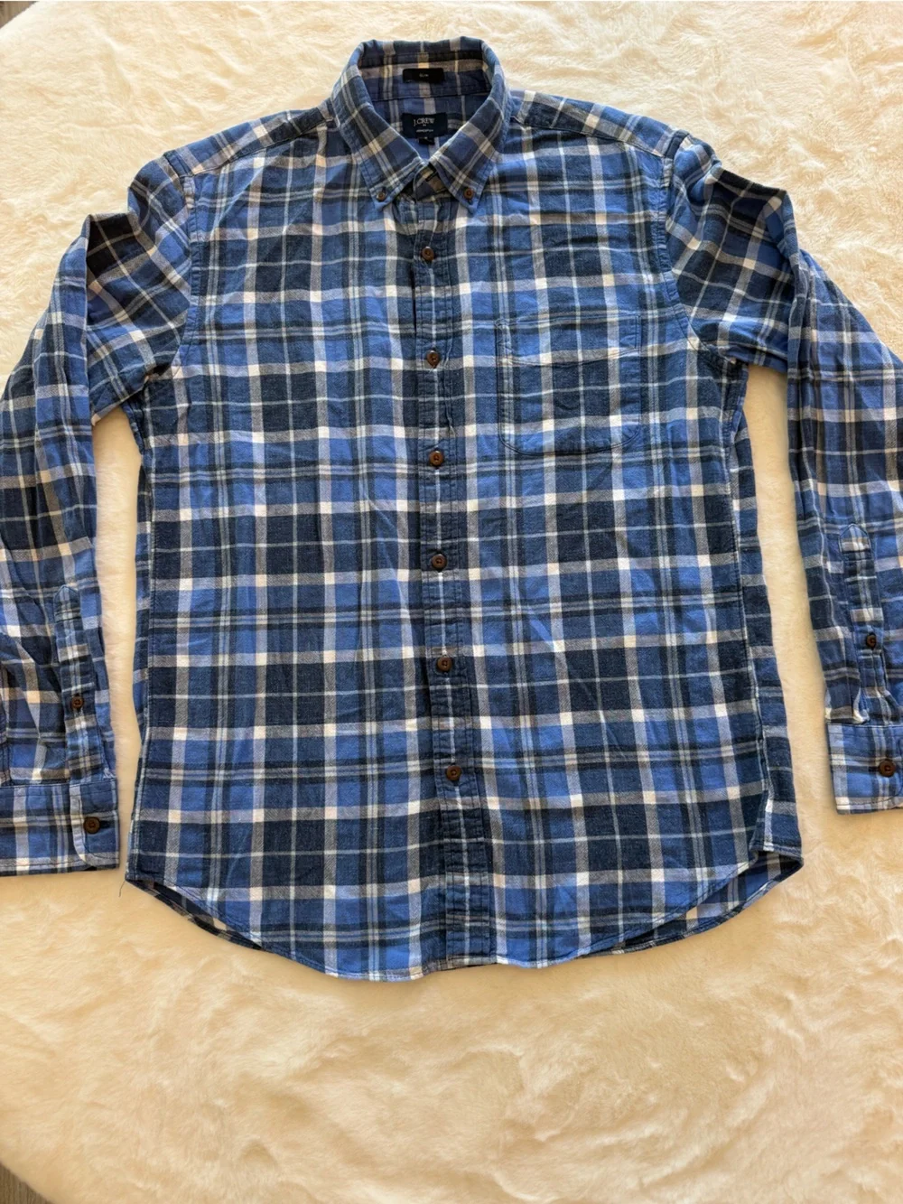 J. Crew Men's Blue Plaid Button-Down Shirt